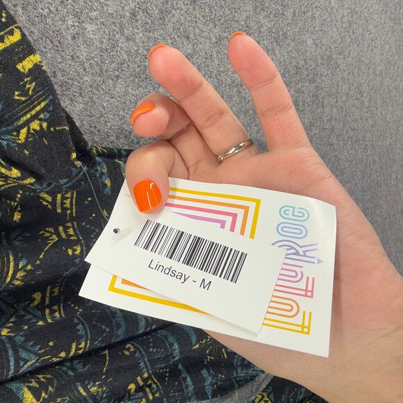 New LulaRoe Top Women M Medium Black Striped Open Front Lindsay 3/4 Sleeve - Picture 5 of 8